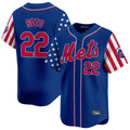 MATTH NY.Mets #22 Juan Soto Player Royal 2025 Independence Day Vapor Premier Limited  Stitched Jerseys