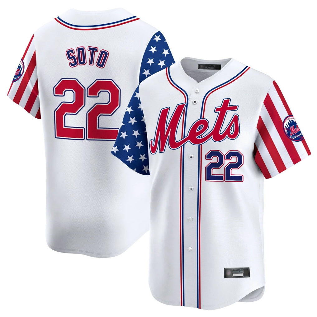 MATTH NY.Mets #22 Juan Soto Player White 2025 Independence Day Vapor Premier Limited  Stitched Jerseys
