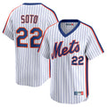 MATTH NY.Mets #22 Juan Soto Player White Cooperstown Collection T-shirt Game Stitched Jerseys