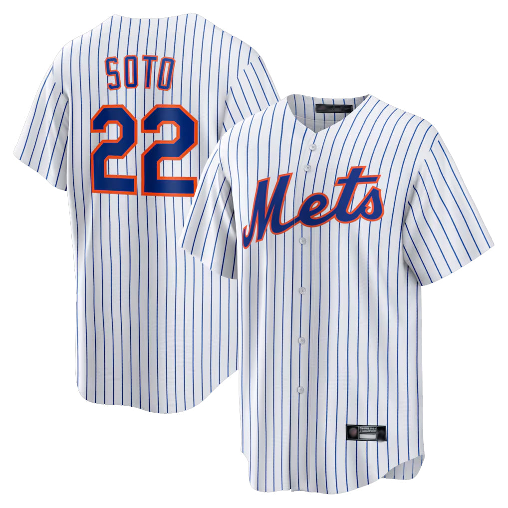 MATTH NY.Mets #22 Juan Soto Player White Home Game Stitched Jerseys