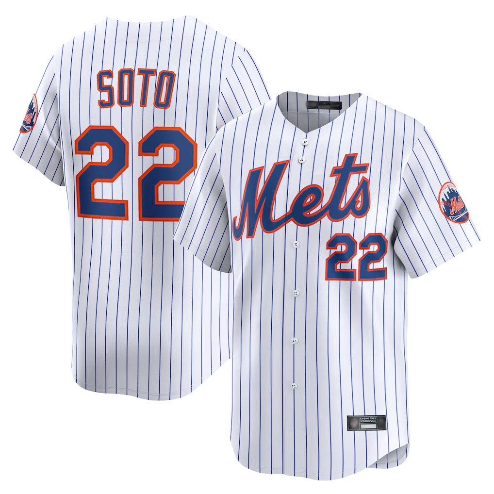 MATTH NY.Mets #22 Juan Soto Player White Home Limited Stitched Jerseys