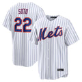 MATTH NY.Mets #22 Juan Soto Player White Home Replica Stitched Jerseys