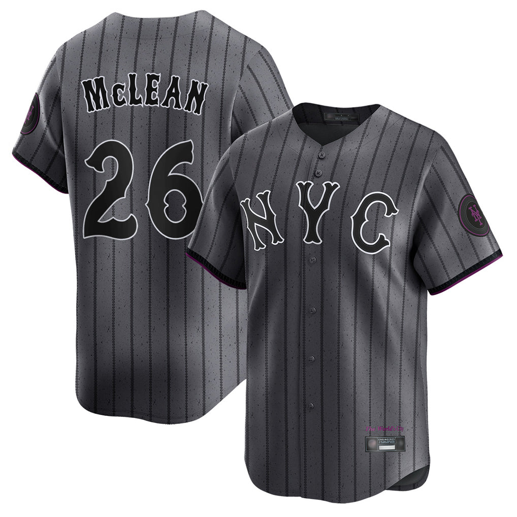 MATTH NY.Mets #26 Nolan McLean Player Gray City Connect Limited Stitched Jerseys