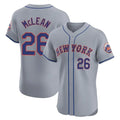 MATTH NY.Mets #26 Nolan McLean Player Gray Road Limited Elite Home Stitched Jerseys