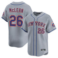 MATTH NY.Mets #26 Nolan McLean Player Gray Road Limited Home Stitched Jerseys