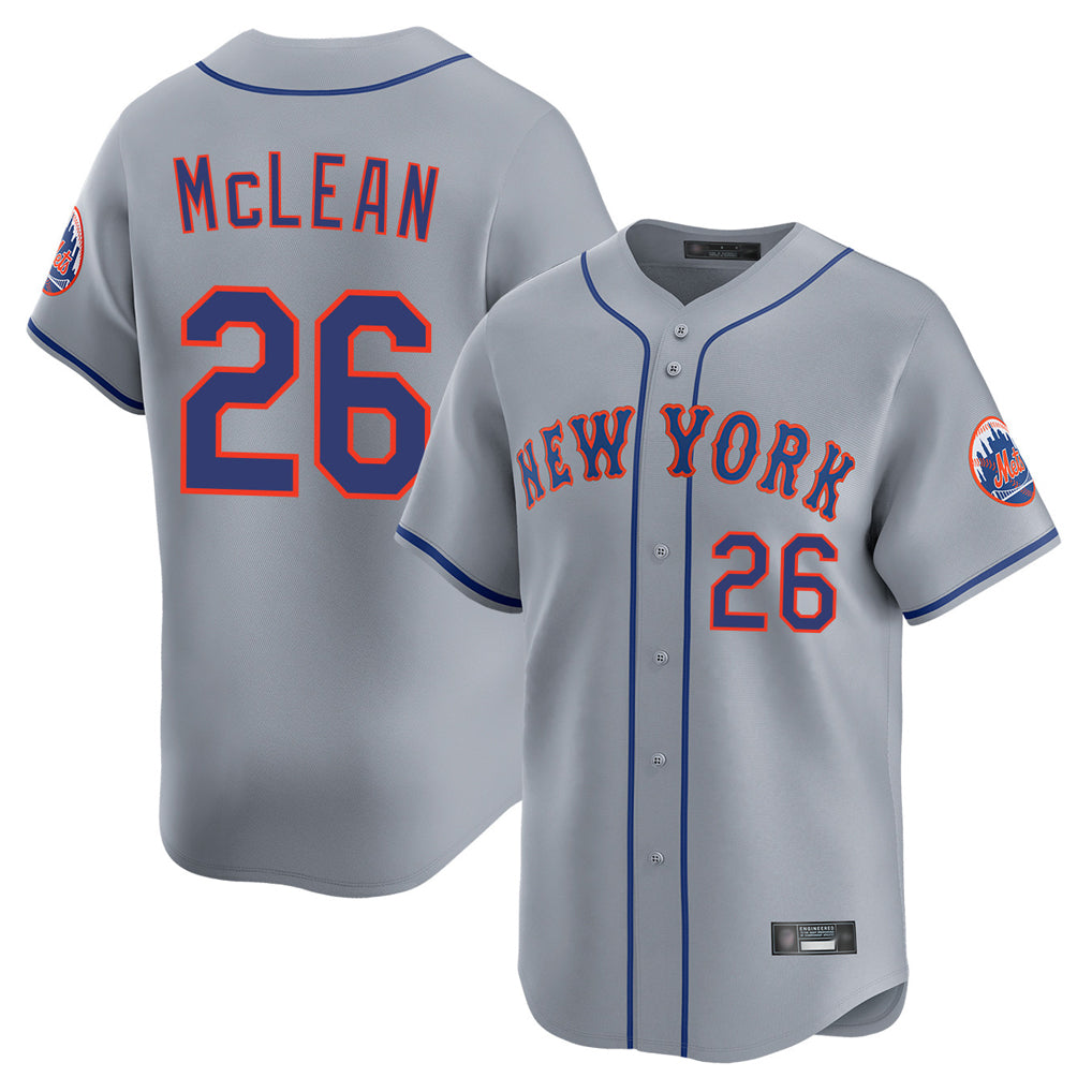 MATTH NY.Mets #26 Nolan McLean Player Gray Road Limited Home Stitched Jerseys
