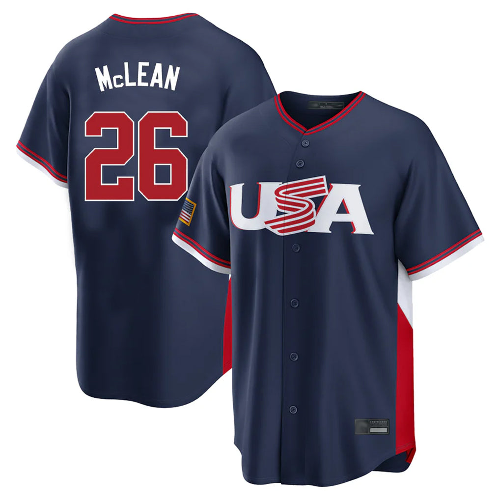 MATTH NY.Mets #26 Nolan McLean Player Navy USA 2026 World Classic Home Limited Stitched Jerseys
