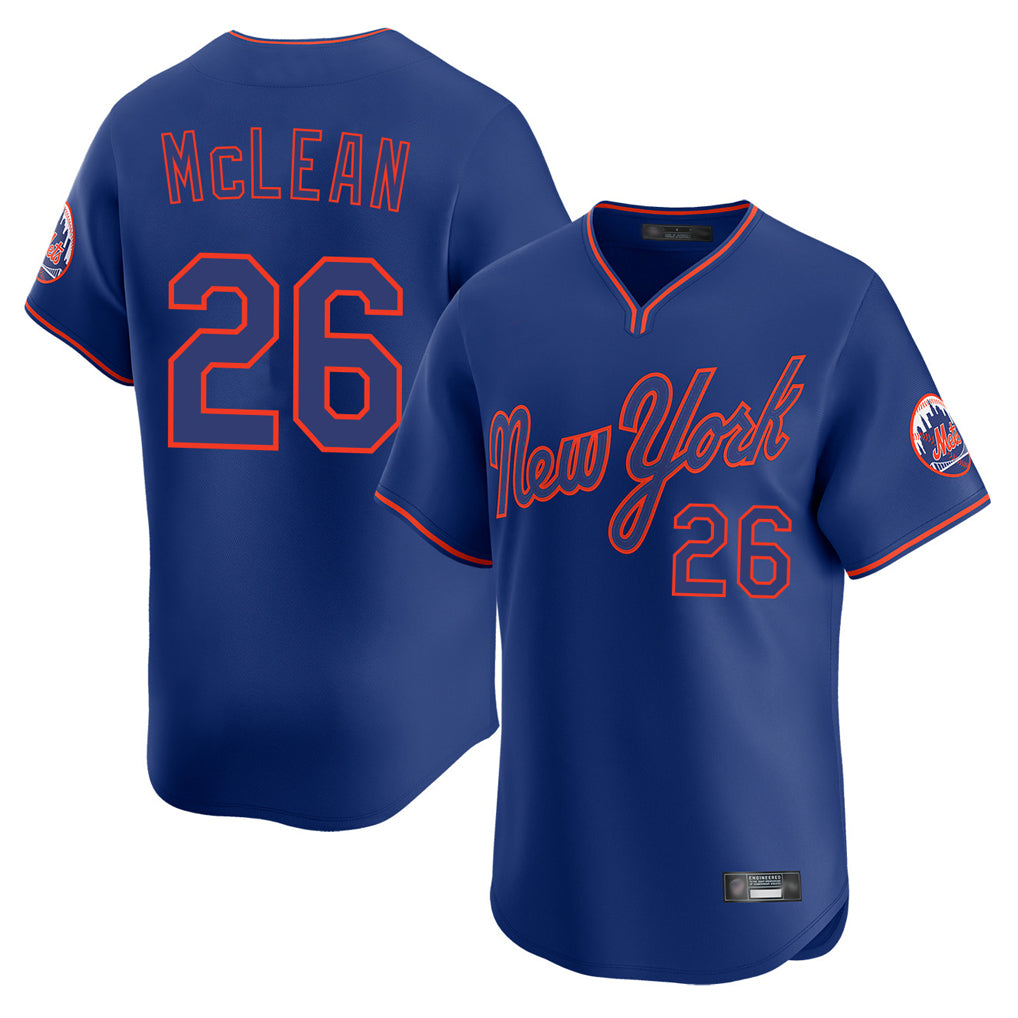 MATTH NY.Mets #26 Nolan McLean Player Royal T-shirt Home Limited Elite Stitched Jerseys