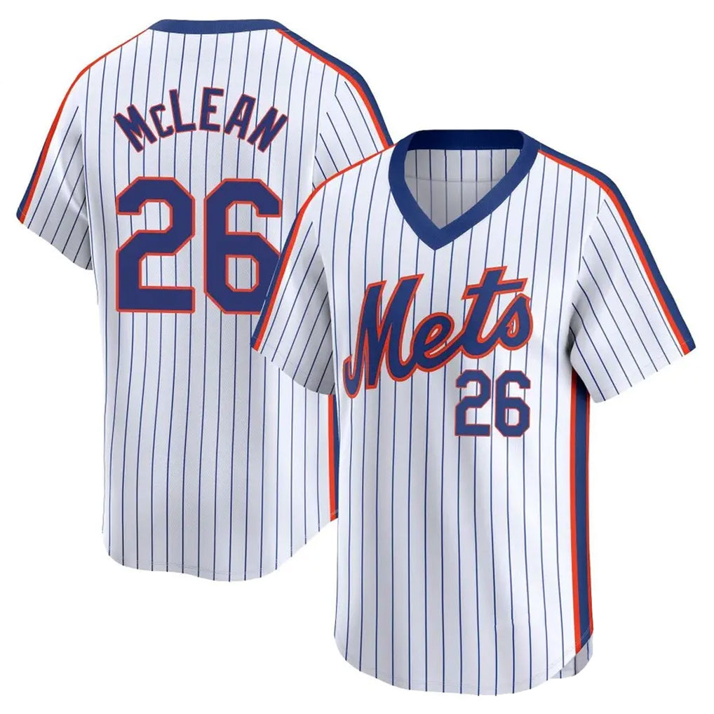 MATTH NY.Mets #26 Nolan McLean Player White Cooperstown Collection T-shirt Game Stitched Jerseys