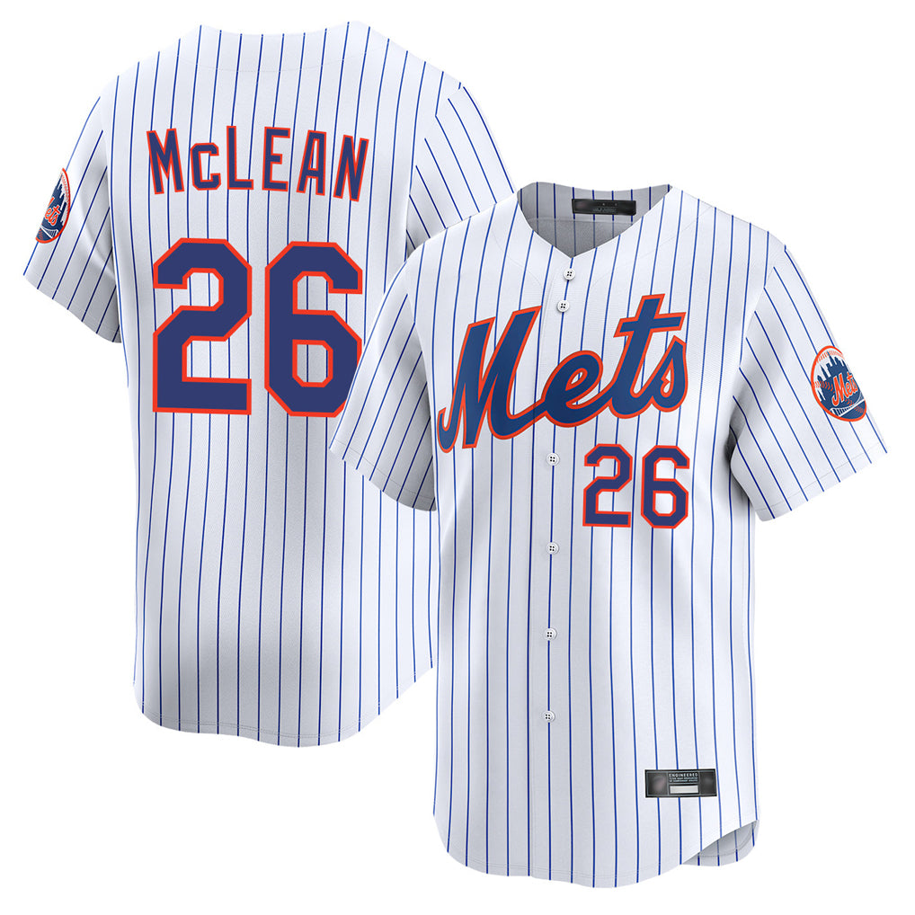 MATTH NY.Mets #26 Nolan McLean Player White Home Replica Stitched Jerseys