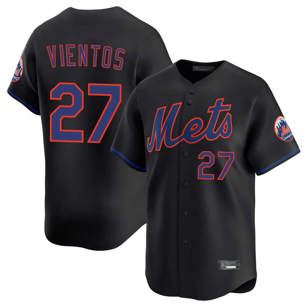 MATTH NY.Mets #27 Mark Vientos Player Black Alternate Home Limited Stitched Jerseys