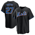 MATTH NY.Mets #27 Mark Vientos Player Black Replica Home Game Stitched Jerseys