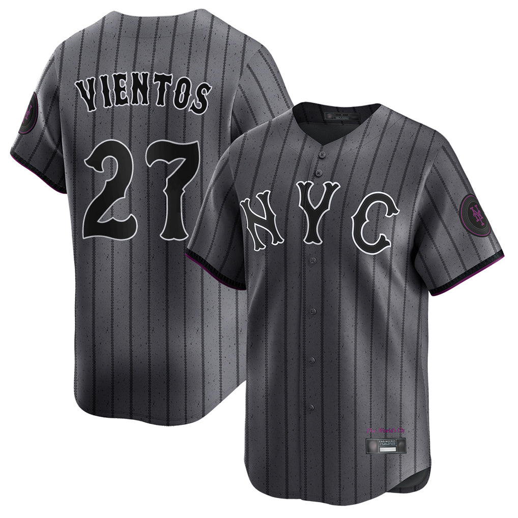 MATTH NY.Mets #27 Mark Vientos Player Gray City Connect Limited Stitched Jerseys