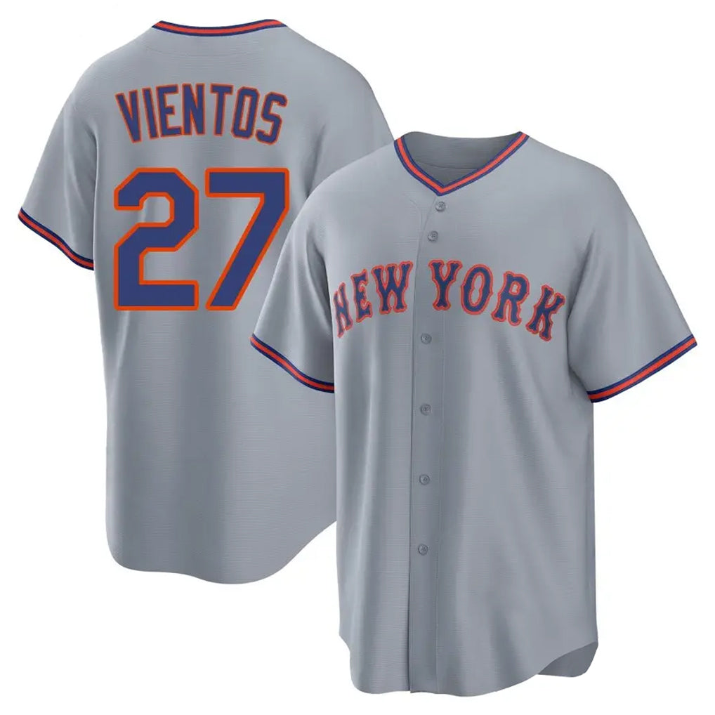 MATTH NY.Mets #27 Mark Vientos Player Gray Road Home Game Stitched Jerseys