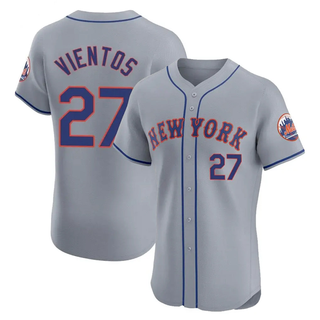 MATTH NY.Mets #27 Mark Vientos Player Gray Road Limited Elite Home Stitched Jerseys
