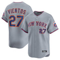 MATTH NY.Mets #27 Mark Vientos Player Gray Road Limited Home Stitched Jerseys