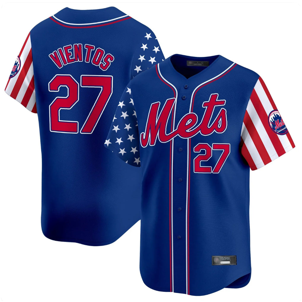 MATTH NY.Mets #27 Mark Vientos Player Royal 2025 Independence Day Vapor Premier Limited  Stitched Jerseys