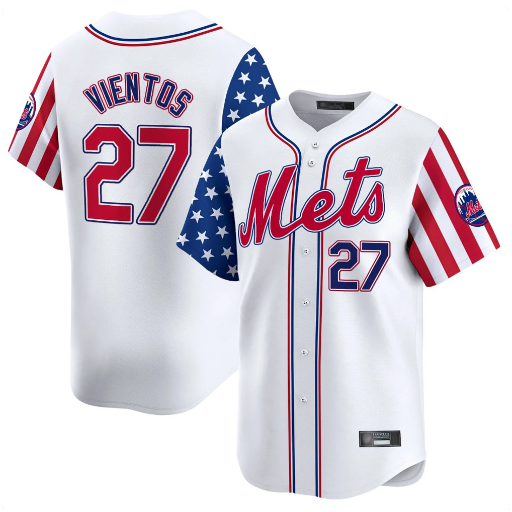 MATTH NY.Mets #27 Mark Vientos Player White 2025 Independence Day Vapor Premier Limited  Stitched Jerseys