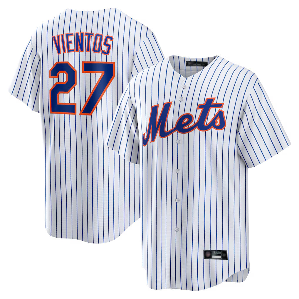 MATTH NY.Mets #27 Mark Vientos Player White Home Game Stitched Jerseys