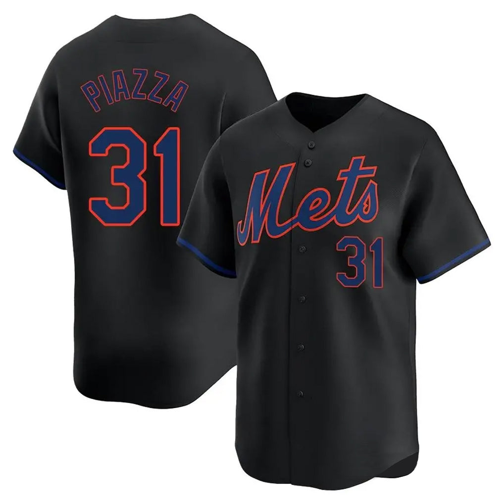 MATTH NY.Mets #31 Mike Piazza Player Black Alternate Home Limited Stitched Jerseys
