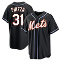 MATTH NY.Mets #31 Mike Piazza Player Black Fashion Out Game Stitched Jerseys
