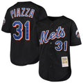 MATTH NY.Mets #31 Mike Piazza Player Black Mitchell & Ness Cooperstown Collection Home Limited Stitched Jerseys