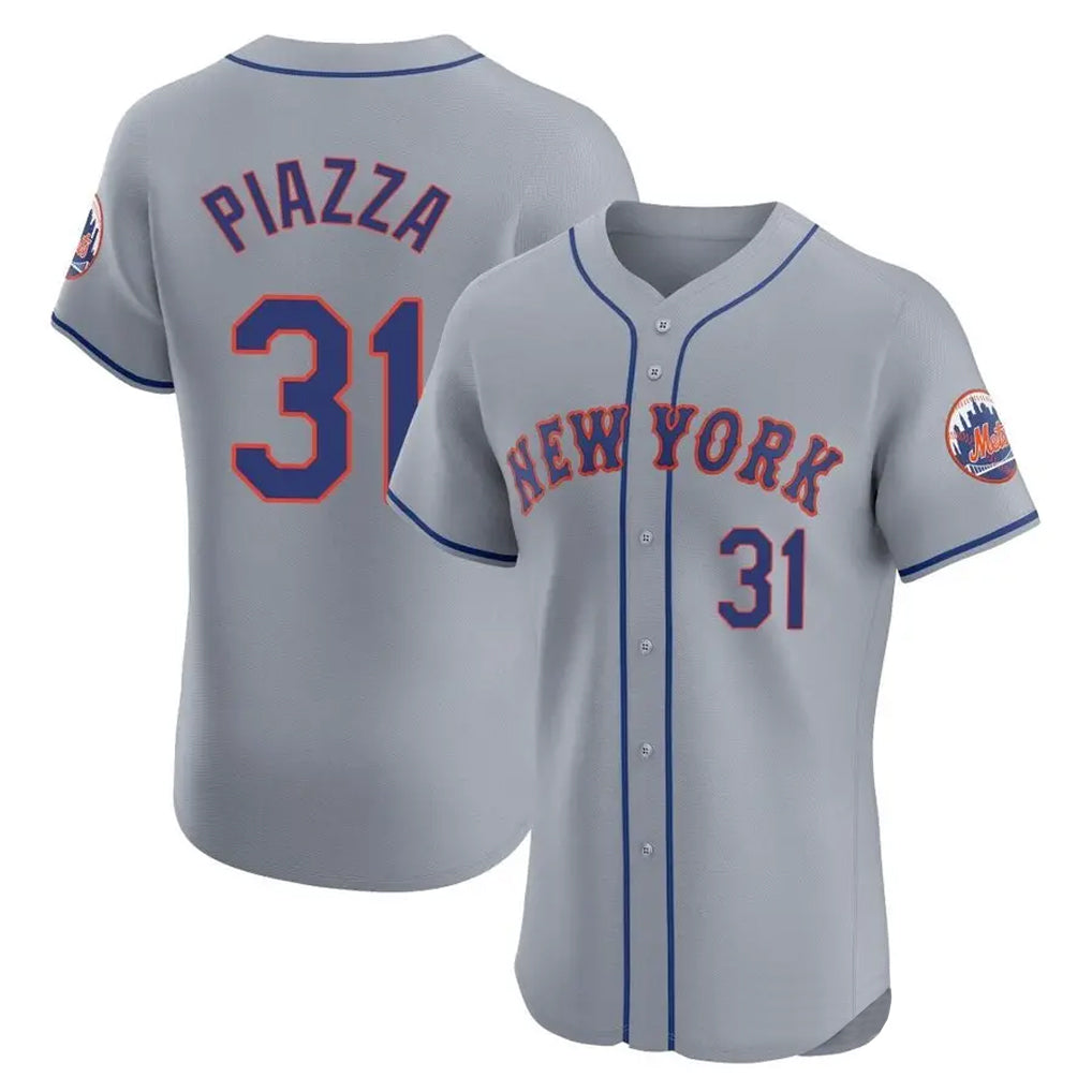 MATTH NY.Mets #31 Mike Piazza Player Gray Road Limited Elite Home Stitched Jerseys