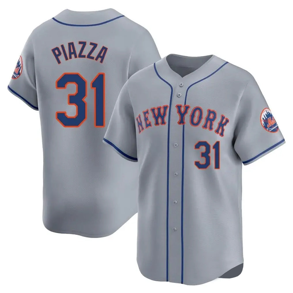 MATTH NY.Mets #31 Mike Piazza Player Gray Road Limited Home Stitched Jerseys