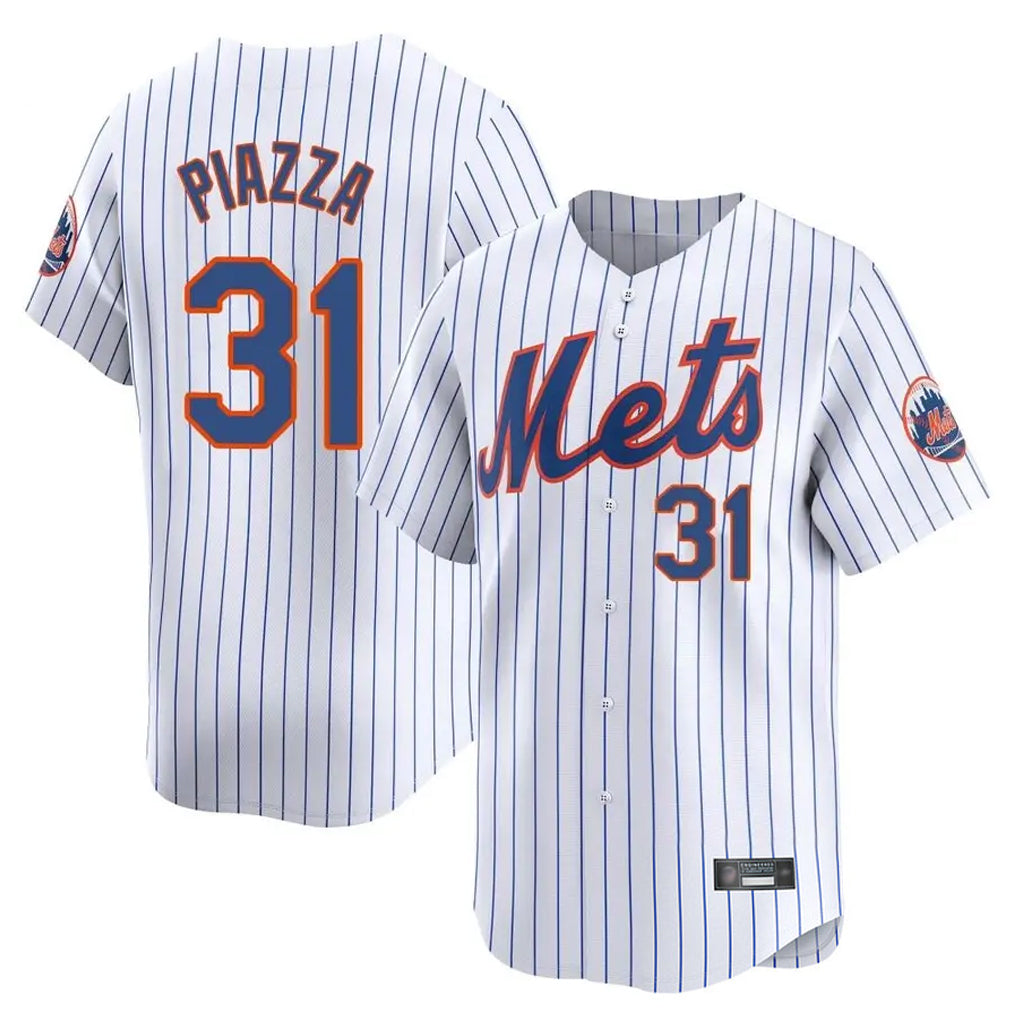 MATTH NY.Mets #31 Mike Piazza Player White Home Replica Stitched Jerseys