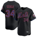 MATTH NY.Mets #34 Kodai Senga Player Black Alternate Home Limited Stitched Jerseys