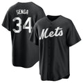 MATTH NY.Mets #34 Kodai Senga Player Black Home Game Stitched Jerseys