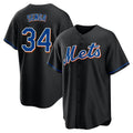MATTH NY.Mets #34 Kodai Senga Player Black Replica Home Game Stitched Jerseys