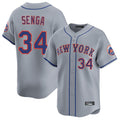 MATTH NY.Mets #34 Kodai Senga Player Gray Road Limited Home Stitched Jerseys