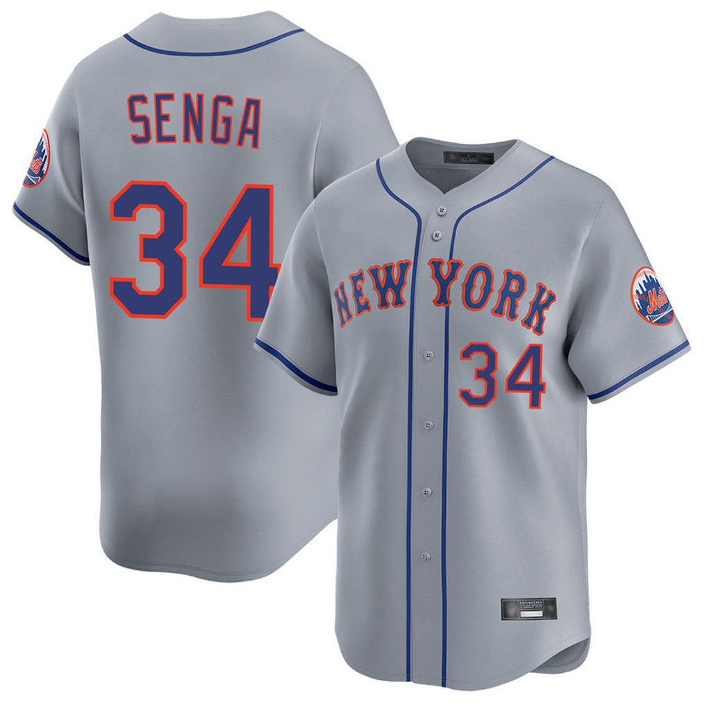 MATTH NY.Mets #34 Kodai Senga Player Gray Road Limited Home Stitched Jerseys