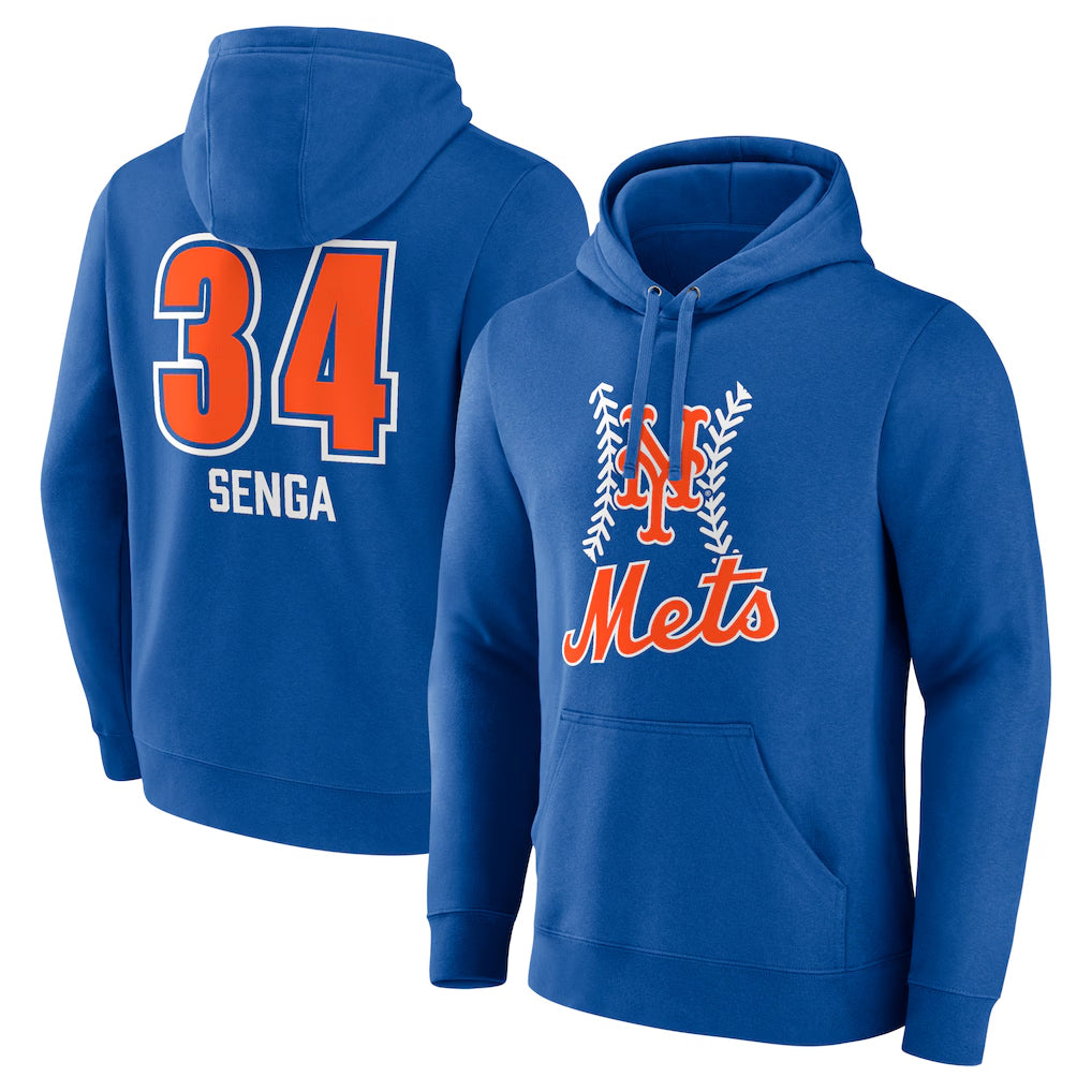 MATTH NY.Mets #34 Kodai Senga Player Royal Club Pullover Hoodie Game Stitched Jerseys
