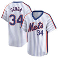 MATTH NY.Mets #34 Kodai Senga Player White Cooperstown Collection T-shirt Game Stitched Jerseys