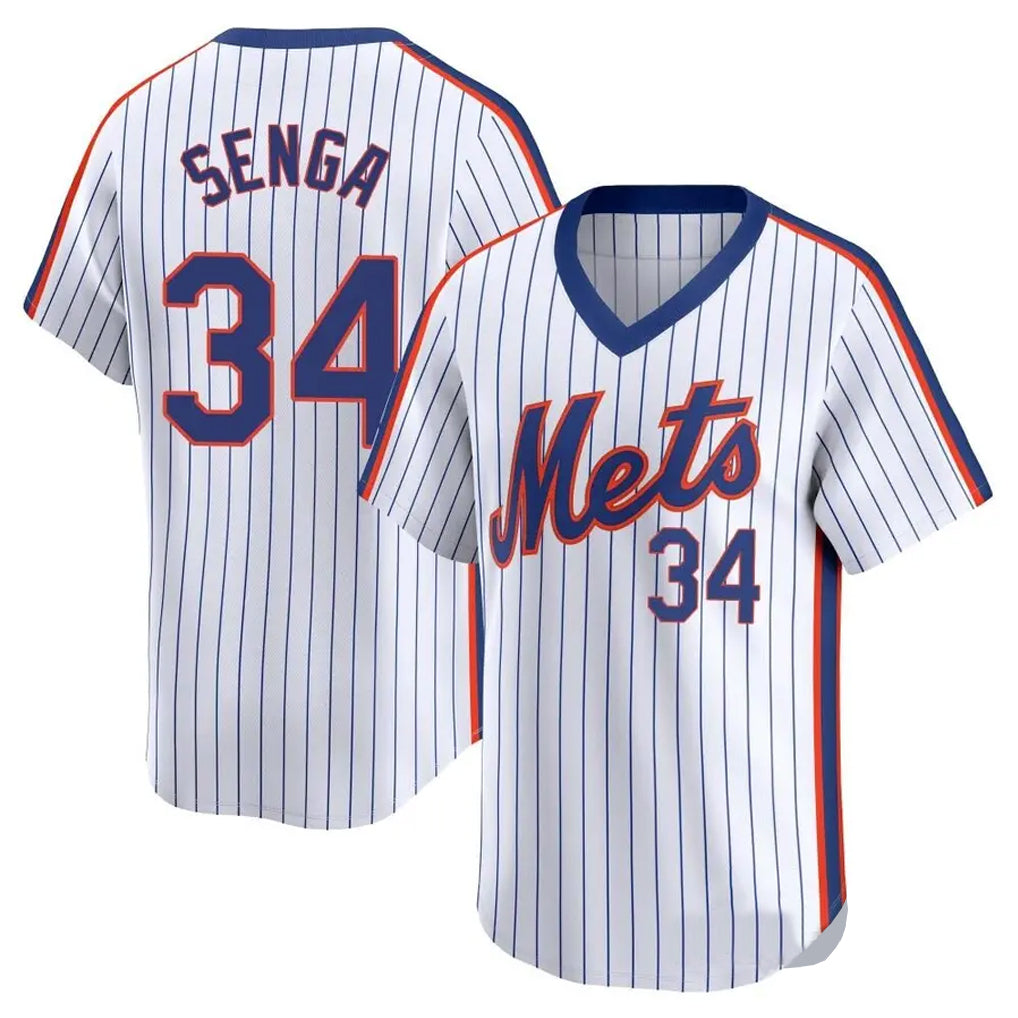 MATTH NY.Mets #34 Kodai Senga Player White Cooperstown Collection T-shirt Game Stitched Jerseys