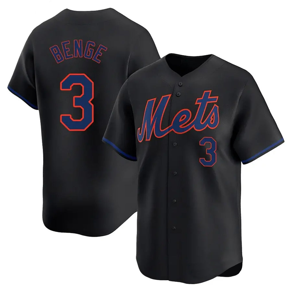 MATTH NY.Mets #3 Carson Benge Player Black Alternate Home Limited Stitched Jerseys