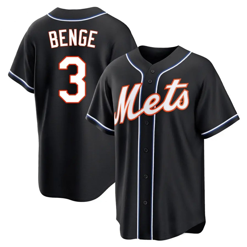 MATTH NY.Mets #3 Carson Benge Player Black Fashion Out Game Stitched Jerseys