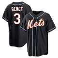 MATTH NY.Mets #3 Carson Benge Player Black Fashion Out Game Stitched Jerseys