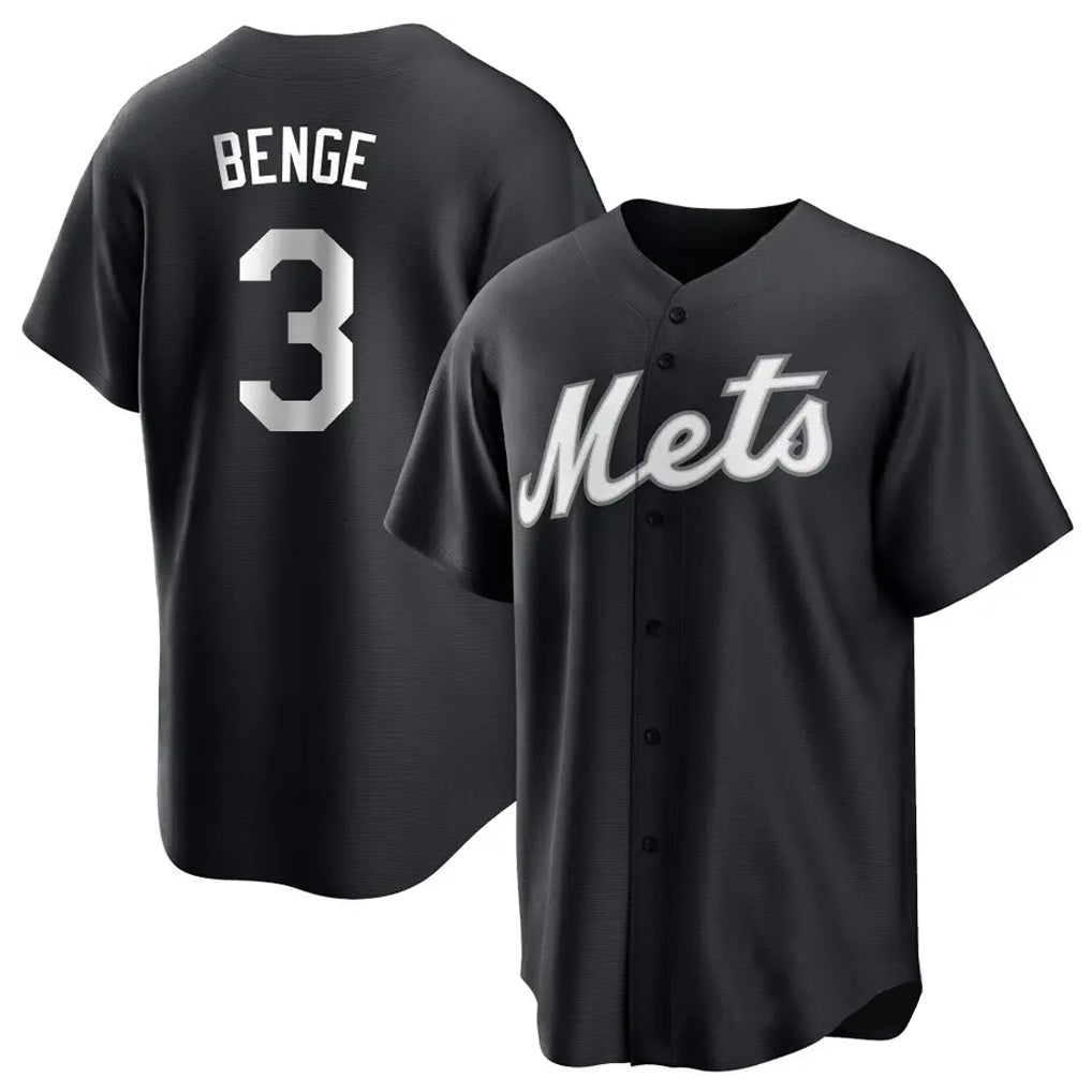 MATTH NY.Mets #3 Carson Benge Player Black Home Game Stitched Jerseys