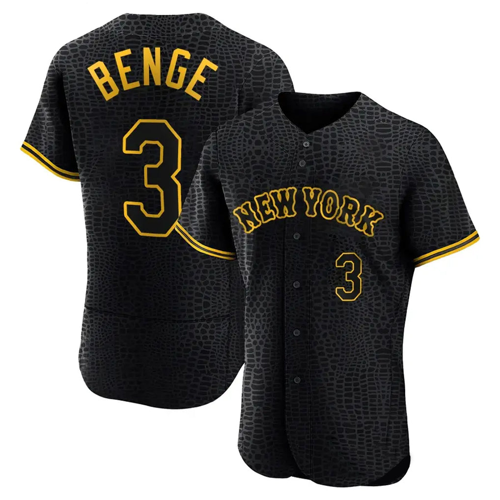 MATTH NY.Mets #3 Carson Benge Player Black Snake Skin City Home Limited Elite Stitched Jerseys