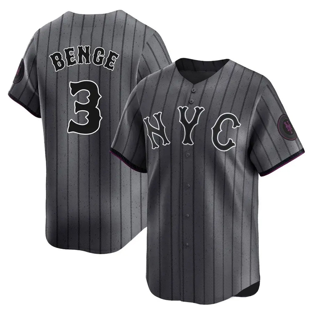 MATTH NY.Mets #3 Carson Benge Player Gray City Connect Limited Stitched Jerseys