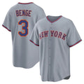 MATTH NY.Mets #3 Carson Benge Player Gray Road Home Game Stitched Jerseys