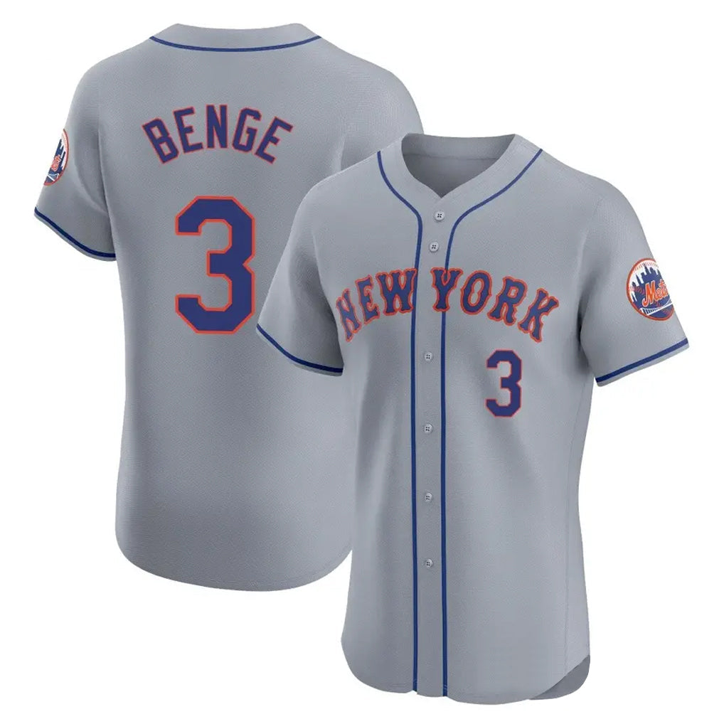 MATTH NY.Mets #3 Carson Benge Player Gray Road Limited Elite Home Stitched Jerseys