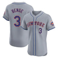 MATTH NY.Mets #3 Carson Benge Player Gray Road Limited Elite Home Stitched Jerseys