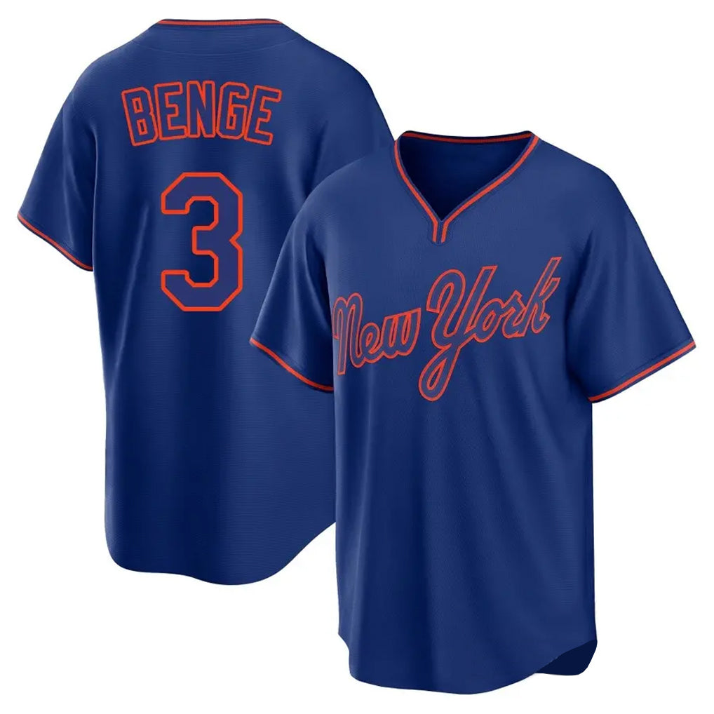MATTH NY.Mets #3 Carson Benge Player Royal T-shirt Home Game Stitched Jerseys