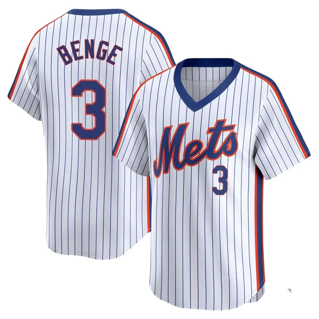 MATTH NY.Mets #3 Carson Benge Player White Cooperstown Collection T-shirt Game Stitched Jerseys