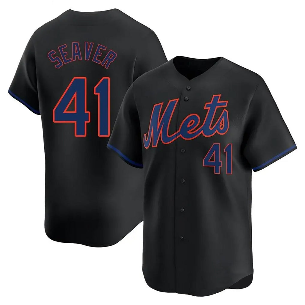 MATTH NY.Mets #41 Tom Seaver Player Black Alternate Home Limited Stitched Jerseys