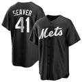 MATTH NY.Mets #41 Tom Seaver Player Black Home Game Stitched Jerseys